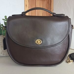 Coach Large Plaza Bag, Pre-1994, Mahogany Brown, Late 1980's